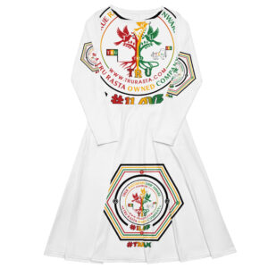TRU All-Over Print Long Sleeve Midi Dress