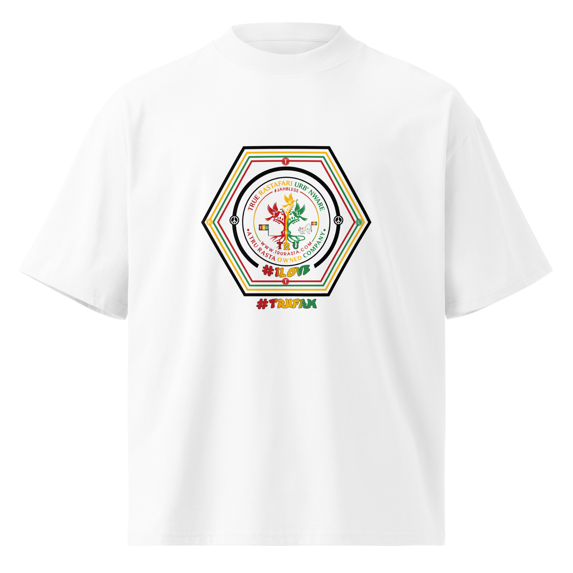 TRU Unisex organic oversized high neck t-shirt