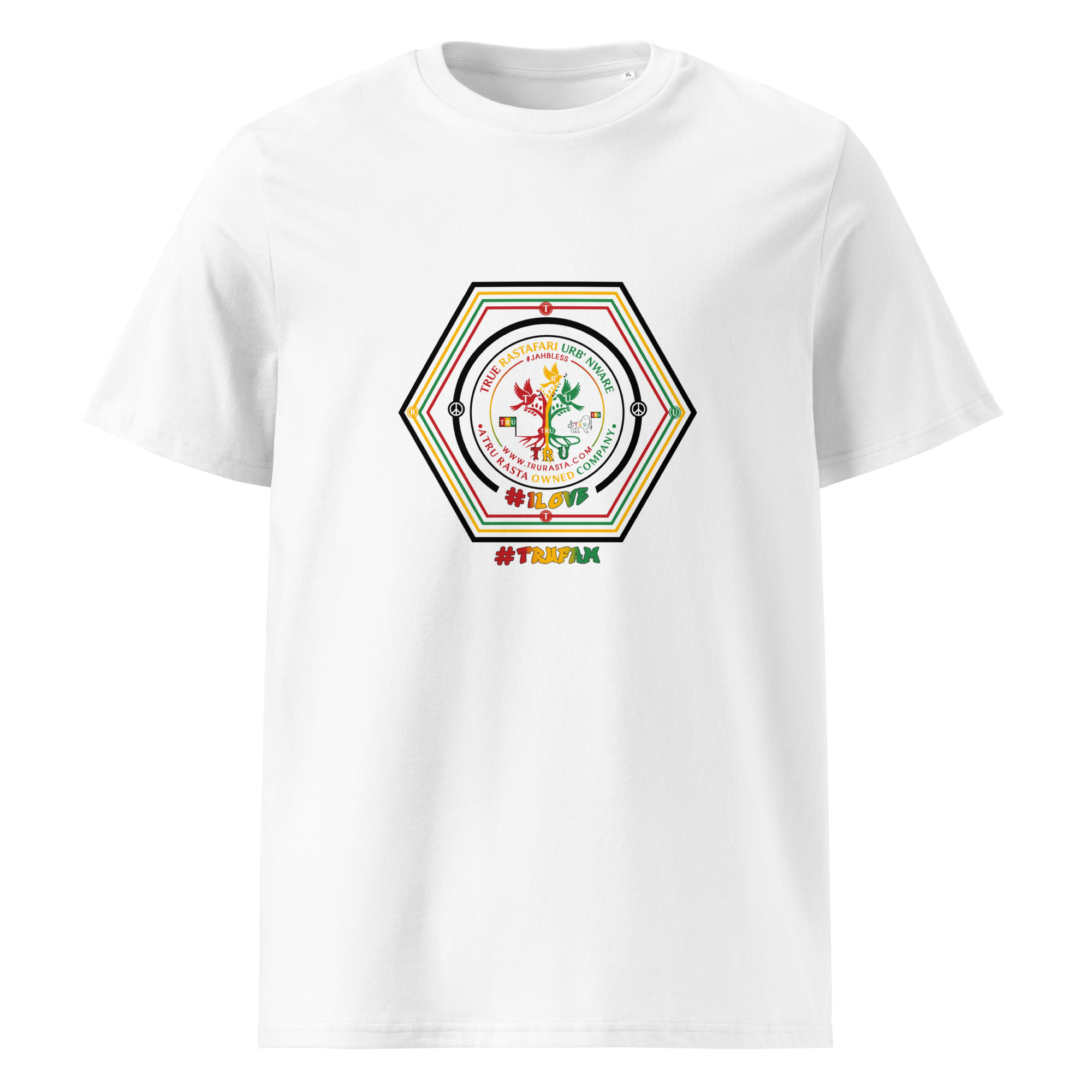 TRU Unisex Organic Ribbed Neck T-Shirt - Image 2