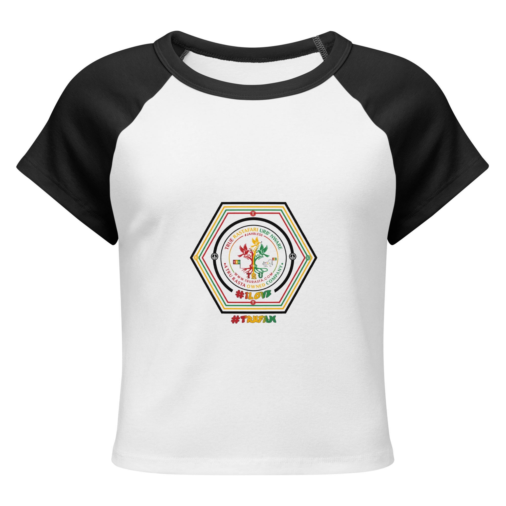 TRU Women’s Micro Rib Raglan Baby Tee - Image 2